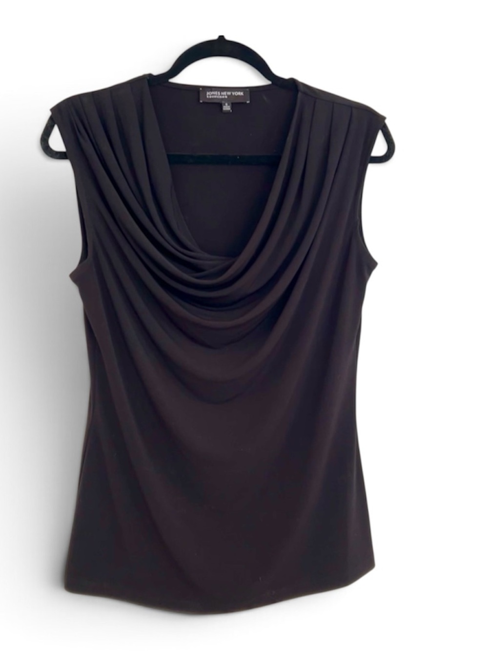 Jones New York Black Draped Sleeveless Top - Super Flattering